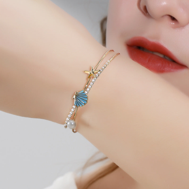 Ladies shell starfish bracelet
