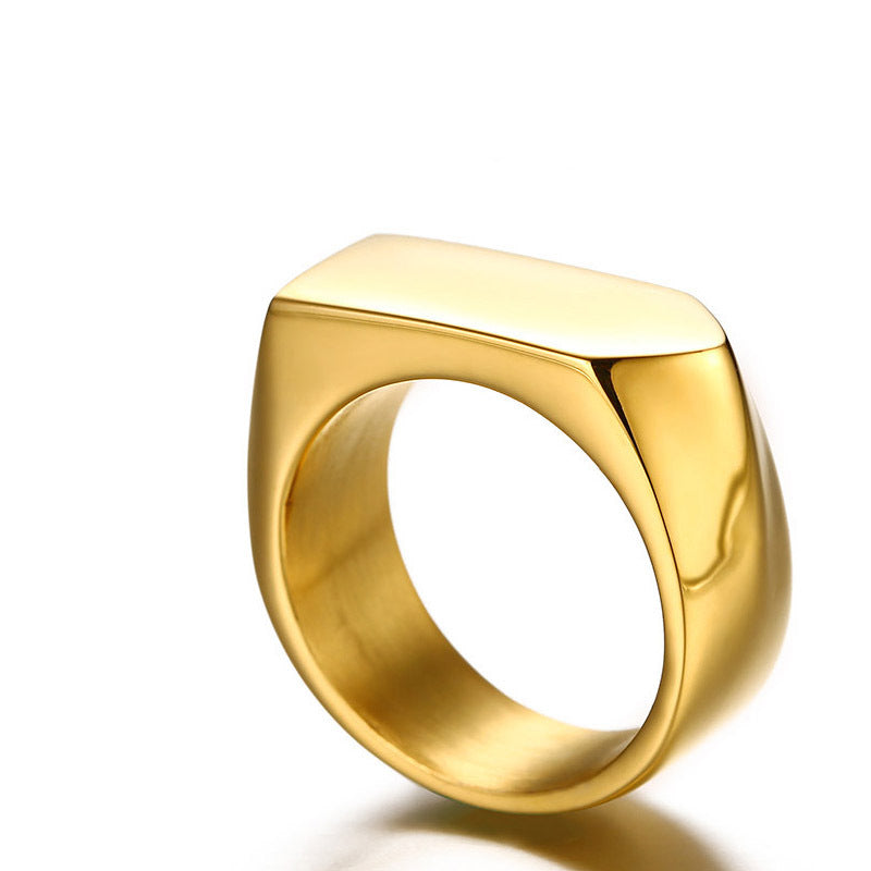 Stainless Steel Men's Ring Can Be Engraved