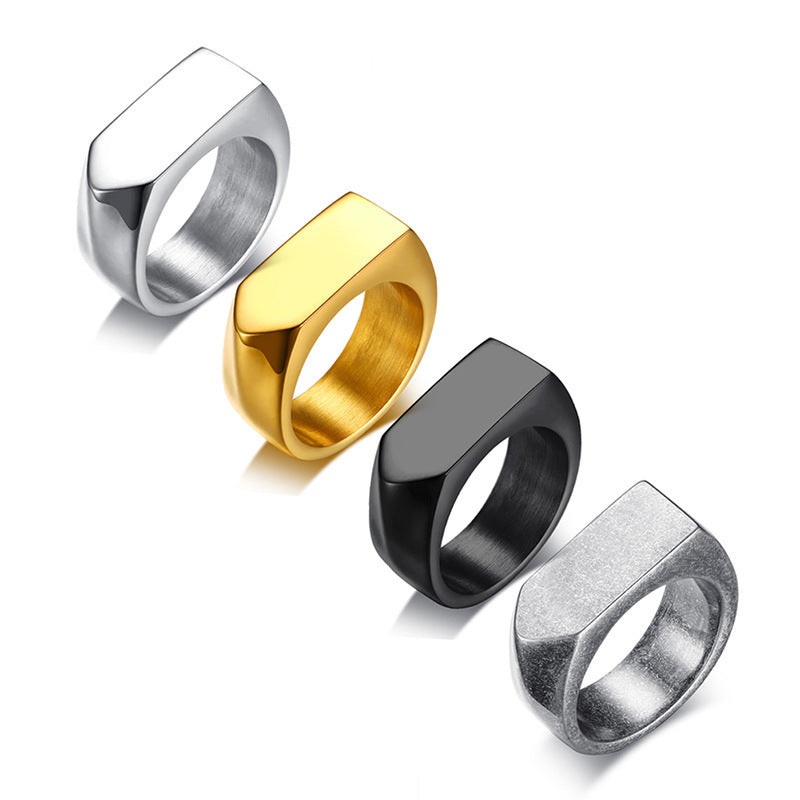 Stainless Steel Men's Ring Can Be Engraved