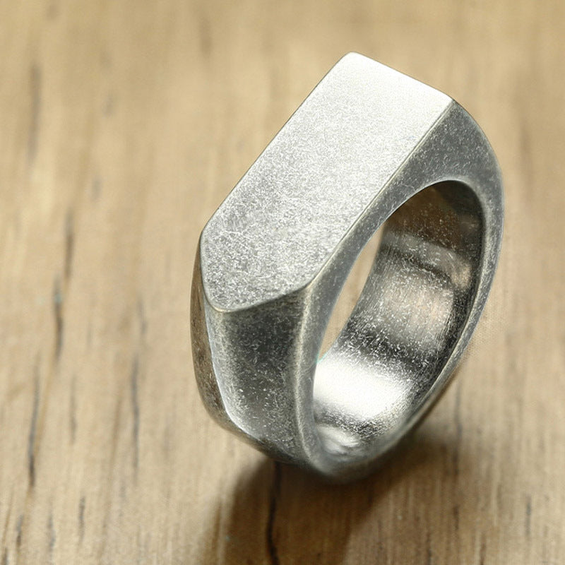 Stainless Steel Men's Ring Can Be Engraved