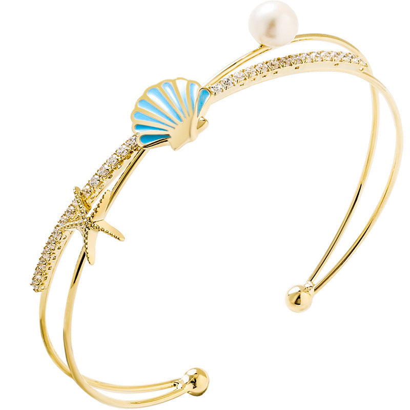 Ladies shell starfish bracelet