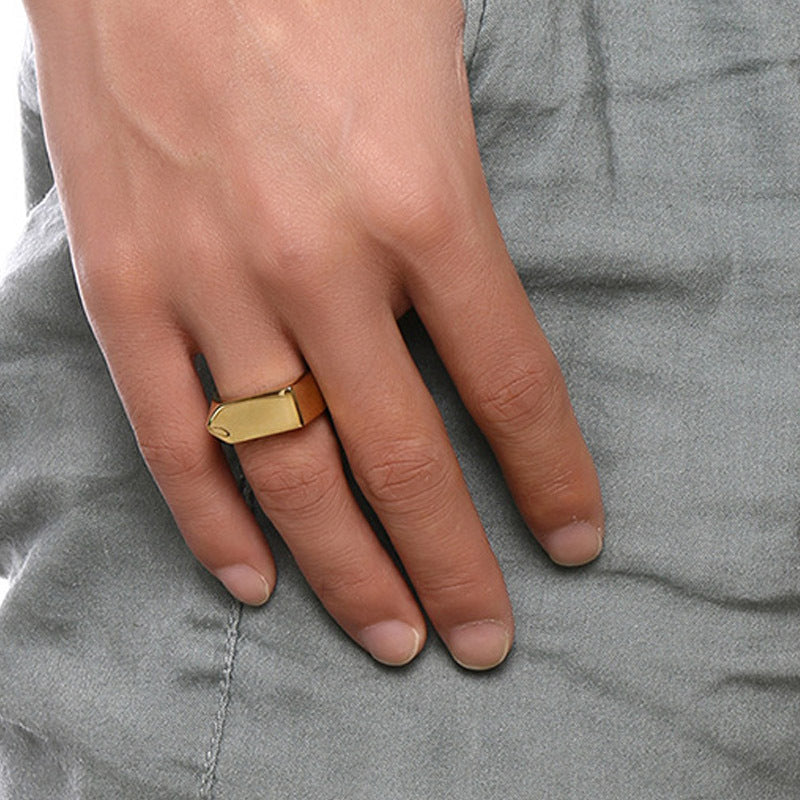 Stainless Steel Men's Ring Can Be Engraved